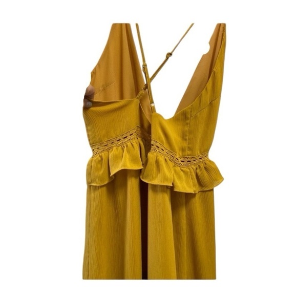 Emory Park mustard maxi dress so pretty and feminine size medium - Picture 3 of 6
